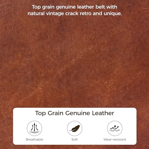Art Leon Genuine Leather Accent Chair, Mid Century Modern Side Chair with Black Metal Legs, Armless Chair for Living Room Bedroom, Cognac