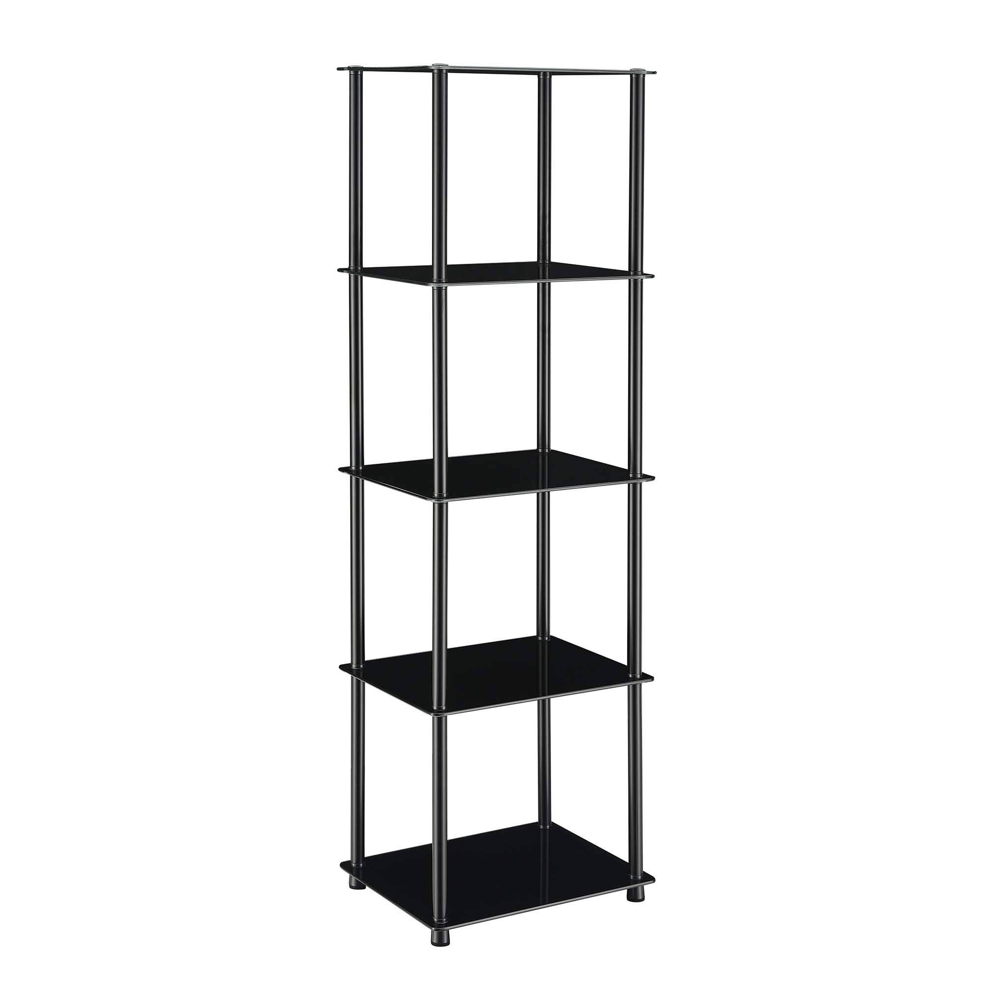 Convenience Concepts Designs2Go Classic 5-Tier Tower, Black Glass