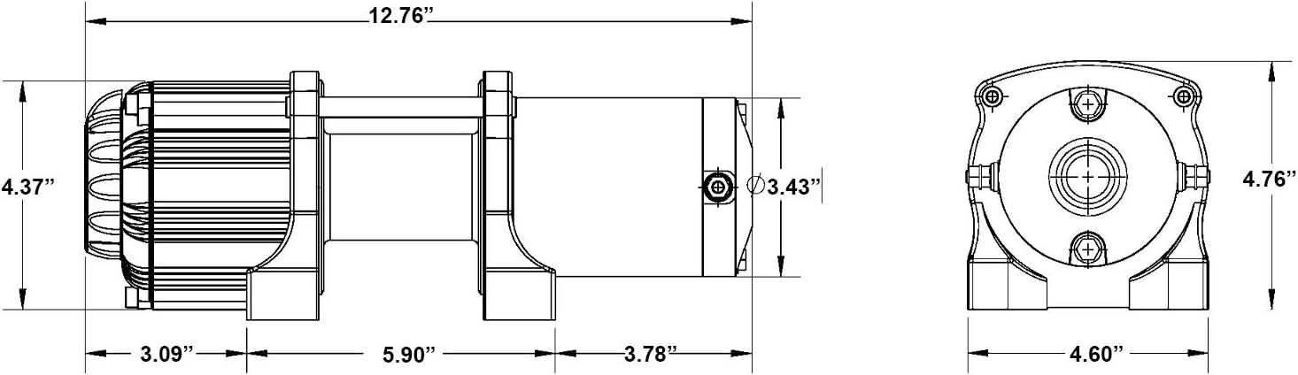 SuperATV Black Ops 3500 LB Winch with Winch Mounting Plate for Polaris Ranger Midsize 400/500 / Crew / 570/800 (See Fitment) | Powder-Coating Prevents Corrosion | Complete Kit Ready for Install!
