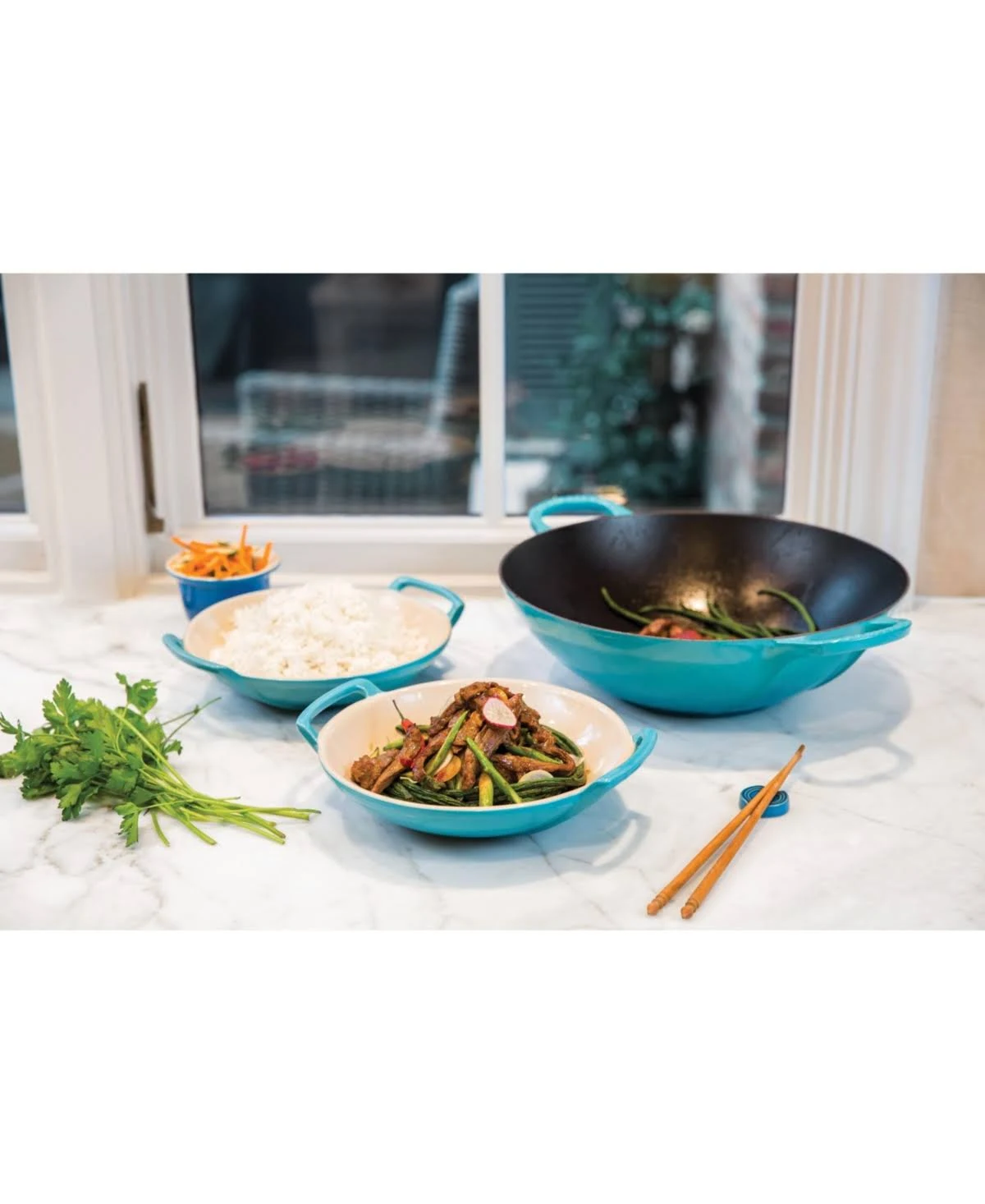 Le Creuset 5-Quart Signature Cast Iron Wok - Cerise