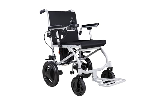 Klano KL40 - World Lightest (only 30lbs) Foldable Electric Wheelchair - Travel Size with Detachable Battery - Airline Approved - User Friendly - 10 mi Cruise Range (Model1)