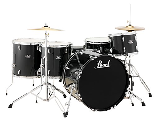 Pearl Roadshow Drum Set 4-Piece Complete Kit with Cymbals and Stands, Charcoal Metallic (RS584C/C706)