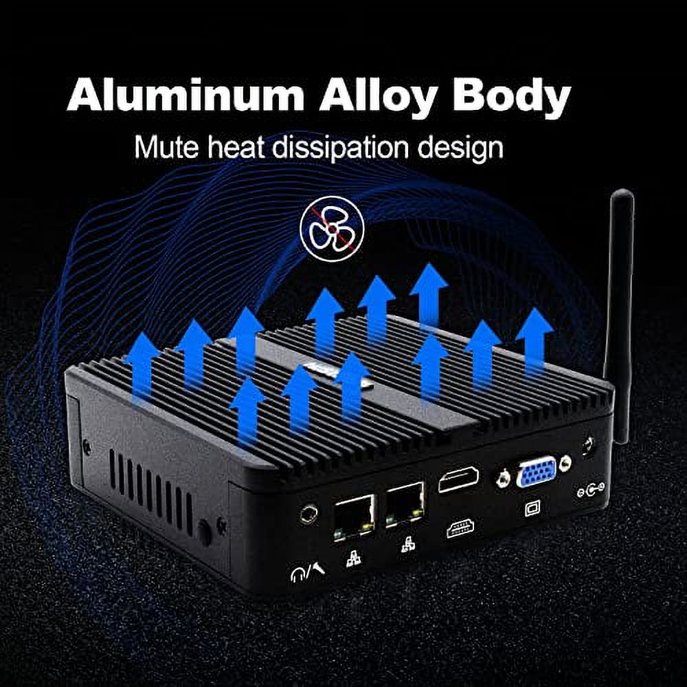 HISTTON Mini Desktop Computer Celeron J4125, Windows 10 Pro Industrial PC with DDR4 16GB RAM 512GB SSD 2TB HDD, 2 RS232 COM,Fanless Mini Computer HDMI, VGA, USB3.0,Dual WiFi,Gigabit Ethernet,BT4.0,4K