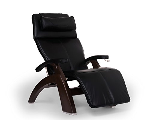 Perfect Chair Human Touch PC-420 Classic Manual Plus Series 2 Dark Walnut Wood Base Zero-Gravity Recliner - Red Top Grain Leather