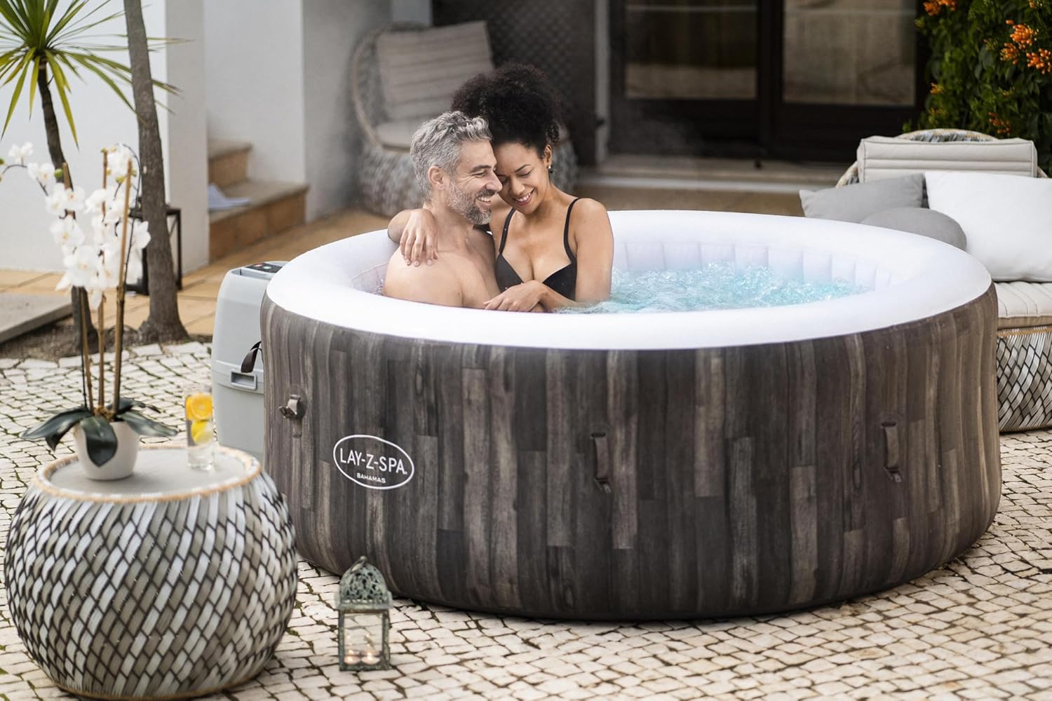 Lay-Z-Spa Bahamas Signature AirJet Inflatable Hot Tub Spa 2-4 Person