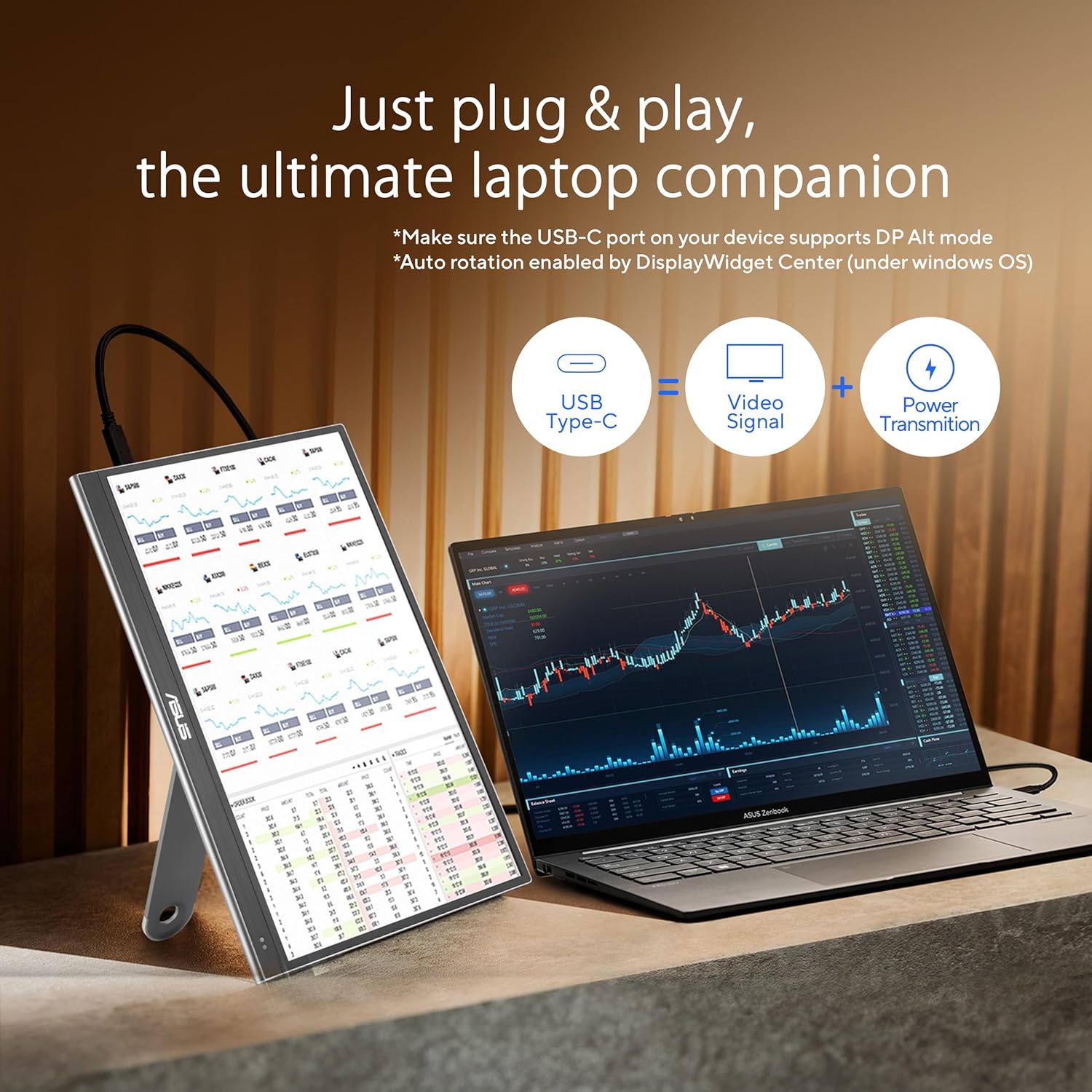 ASUS ZenScreen 16” OLED USB-C portable monitor (MQ16AHE) – Full HD, 100% DCI-P3, 1ms, HDR-10, Mini HDMI, Eye Care, Proximity Sensor, 360° kickstand, Compatible with Laptops, Smartphones, 3 yr warranty