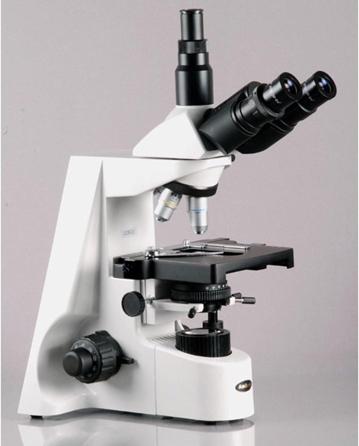 AmScope T690C-5M Digital Trinocular Compound Microscope, 40X-2500X Magnification, WH10x and WH25x Super-Widefield Eyepieces, Infinity Objectives, Brightfield, Kohler Condenser, Double-Layer Mechanical Stage, Includes 5MP Camera with Reduction Lens an