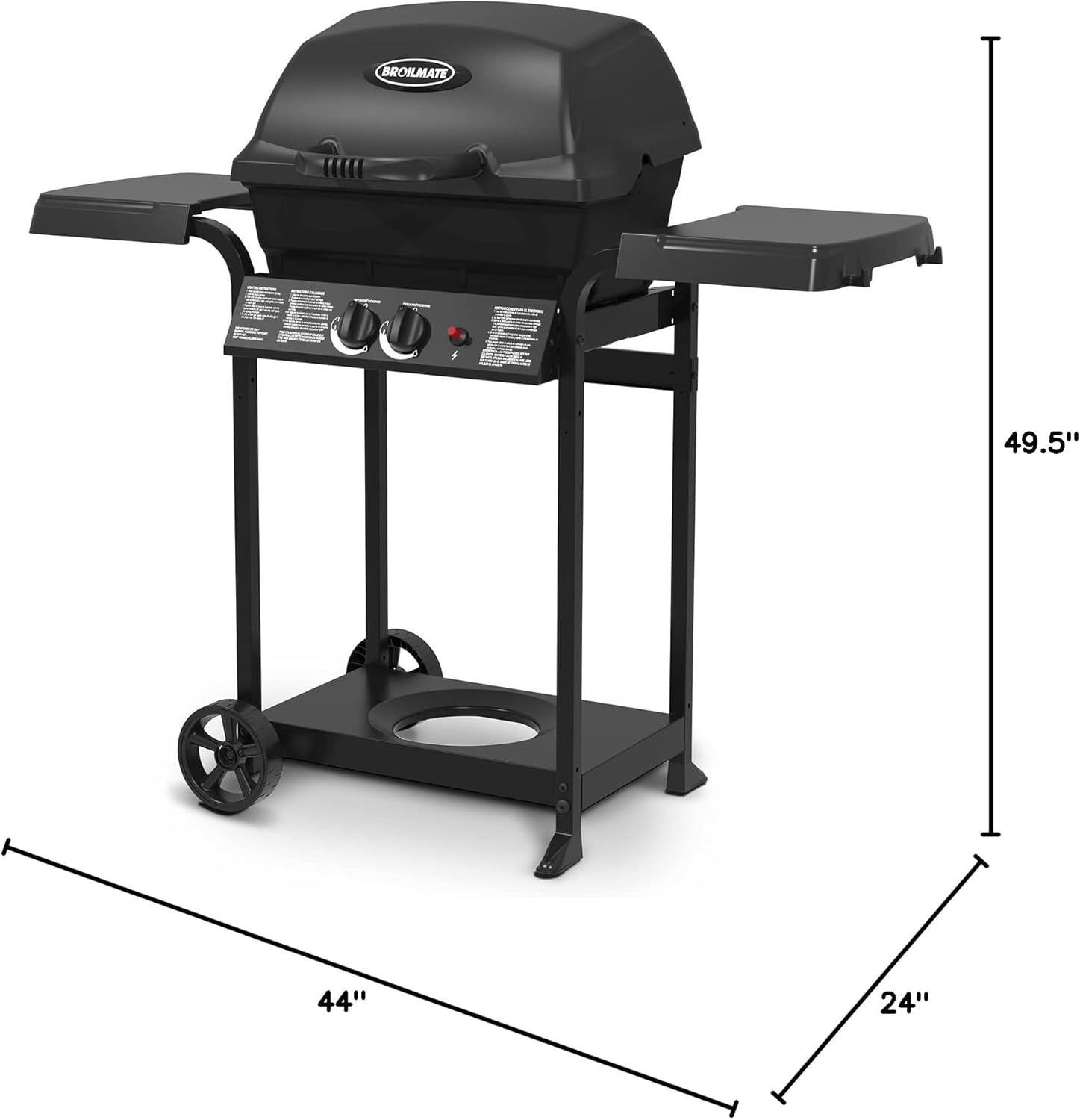 24025BMT, Cast 2-Burner, Liquid Propane Gas Grill, Black