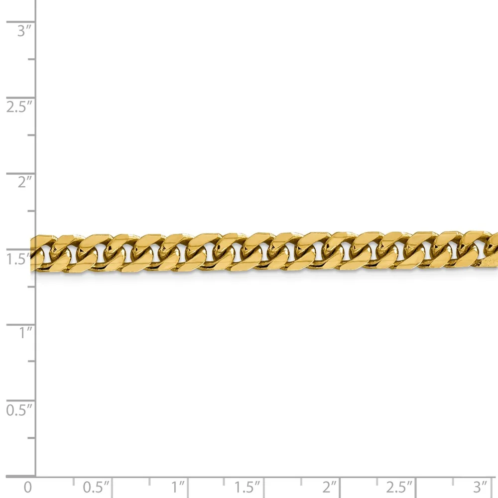 Real 14kt Yellow Gold 6.25mm Solid Miami Cuban Chain; 20 inch; Lobster Clasp; for Adults and Teens; for Women and Men