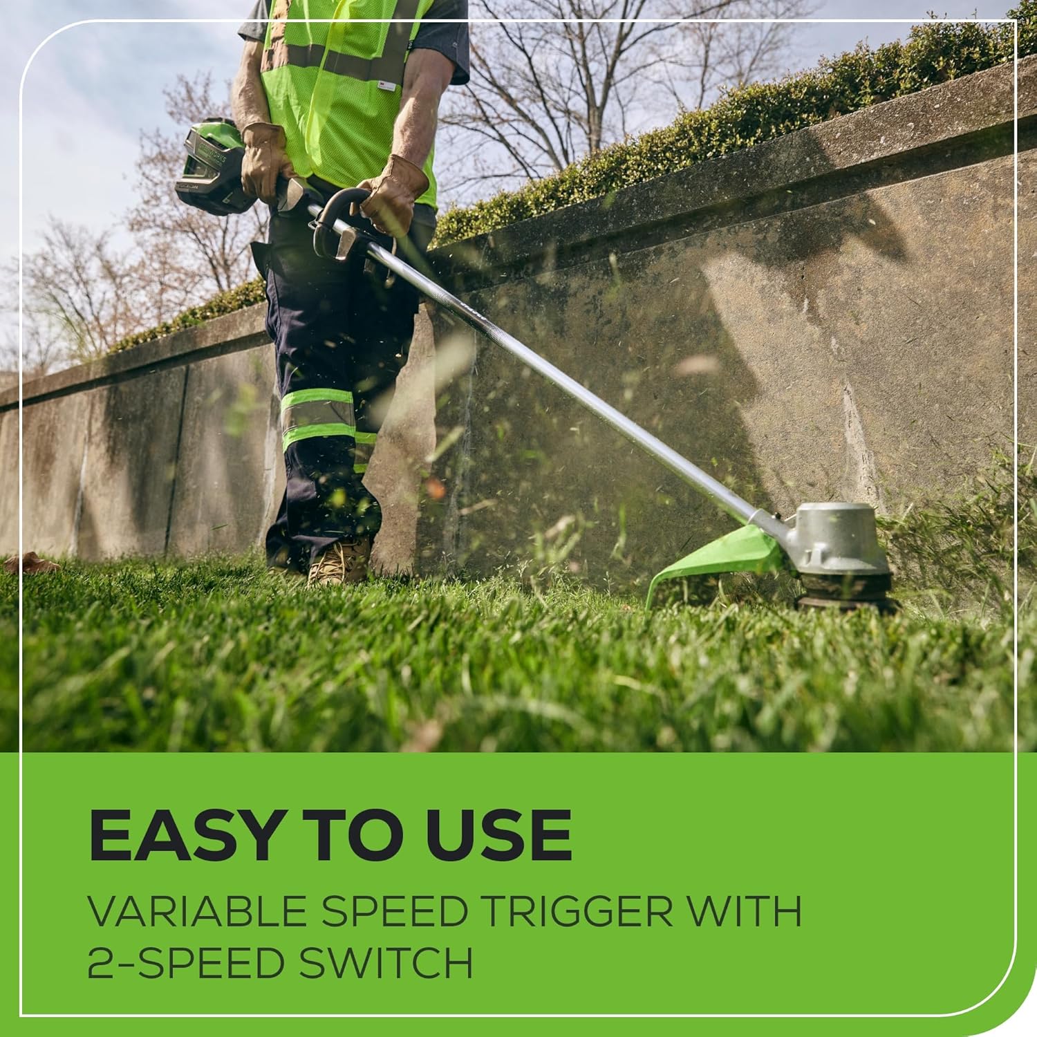 Greenworks 82V 16" (1.5kW Brushless) Prosumer Cordless String Trimmer, 2.5Ah Battery and Dual Port Charger