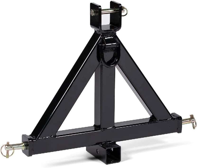 Titan Attachments Heavy Duty 3 Point 2 Receiver Trailer Hitch Category 1 Tractor Tow Drawbar Pull