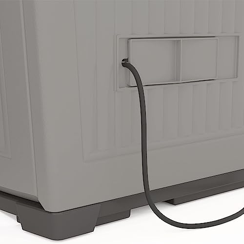 Suncast Outdoor Storage Shed for Patio and Garden, Backyard Oasis, 130 Gallon, Dove Gray