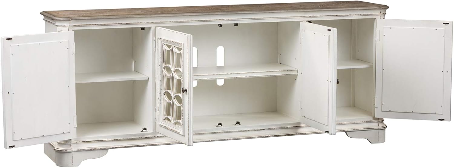 Liberty Furniture INDUSTRIES Magnolia Manor, 84" TV Console, Antique White
