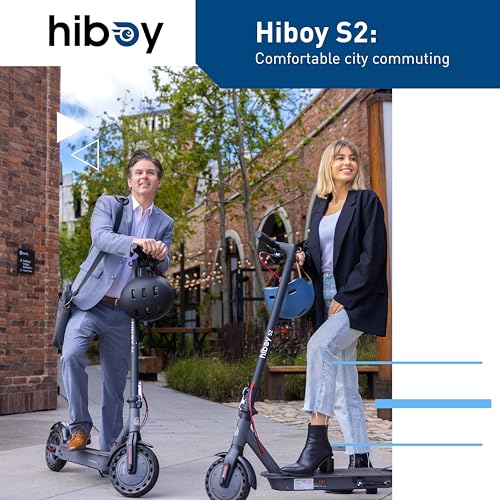 Hiboy S2/S2 Pro/S2 MAX Electric Scooter, 350-500W Motor, 8.5"-10" Solid Tires, 17-40.4 Miles Range, 19 Mph Folding Commuter Electric Scooter for Adults (Optional Seat)