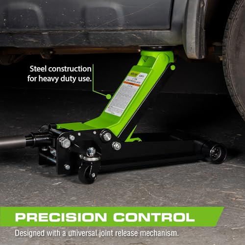 ARCAN Tools 3-Ton Quick Rise Aluminum Floor Jack with Dual Pump Pistons & Reinforced Lifting Arm (A20018_A20019)