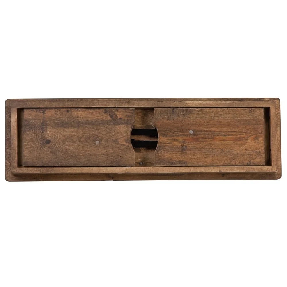 Lancaster Home 40" x 12" Antique Rustic Solid Pine Folding Farm Bench Antique Rustic Solid Wood