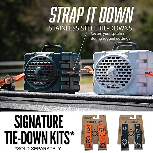 Turtlebox Gen 2: Loud! Outdoor Portable Bluetooth 5.0 Speaker | Rugged, IP67, Waterproof, Impact Resistant & Dustproof (Plays to 120db, Pair 2X for True L-R Stereo), Field Tan