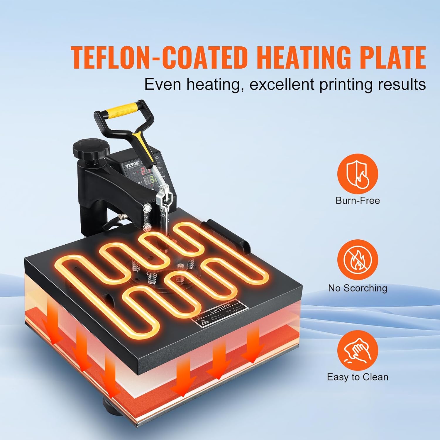 VEVOR 15x15 Heat Press Machine with Hat Press, 360° Swing Away Digital Tshirt Press Machine, Clamshell Heat Transfer Sublimation for Printing T-Shirt Hat Cap Pillow Bag