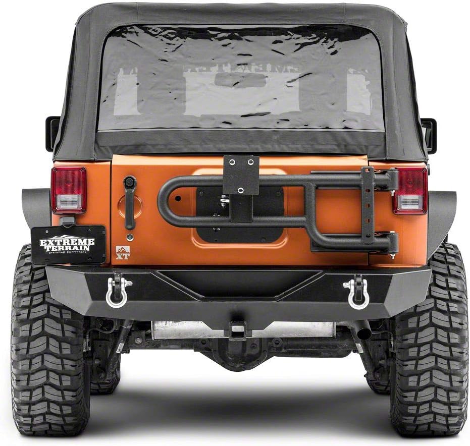 Redrock 4x4 HD Tire Carrier Compatible with OEM Tail Gate Compatible with 07-18 Jeep Wrangler JK