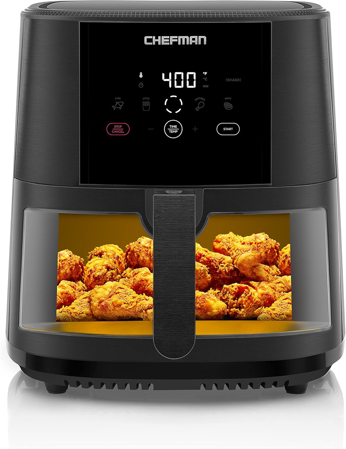 Chefman 6.3 Quart Digital Air Fryer+ Rotisserie, Dehydrator, Convection Oven, 8 Touch Screen Presets Fry, Roast, Dehydrate & Bake, BPA-Free, Auto Shutoff, Accessories Included, XL Family Size, Black