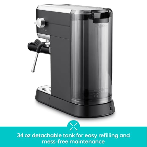 CASABREWS CM5418 Espresso Machine 20 Bar, Compact Espresso Maker with Steam Milk Frother, Stainless Steel Coffee Machine with 34oz Removable Water Tank for Cappuccino, Latte, Silver