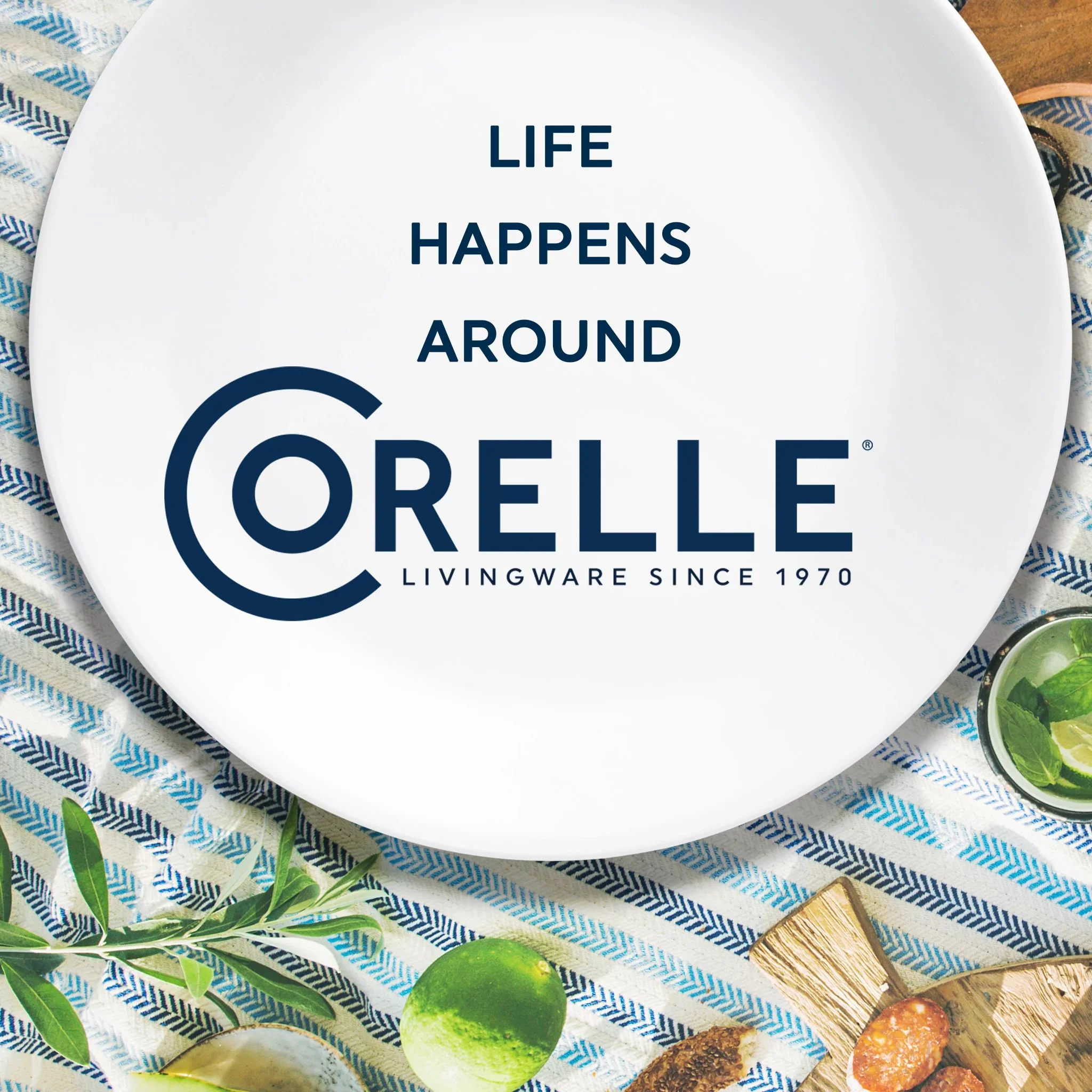 Corelle Vivid White Salad and Dinner Plate Set, 8-pack