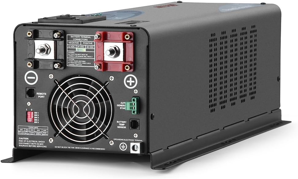SUNGOLDPOWER 4000W 24Vdc Pure Sine Wave Inverter Low Frequency 240Vac Input 120Vac/240Vac Output Split Phase with Battery Charger Off-Grid 12000W Peak