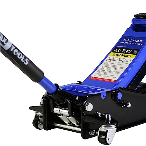3 Ton/6600 LBS Floor Jack, Low Profile Floor Jack, Steel Racing Floor Jack with Dual Pistons Quick Lift Pump, Hydraulic Floor Jack, Lifting Range 3.3"-18.5" (Blue-Lift 3.3"-18.5" 3 Ton(6,600lb))