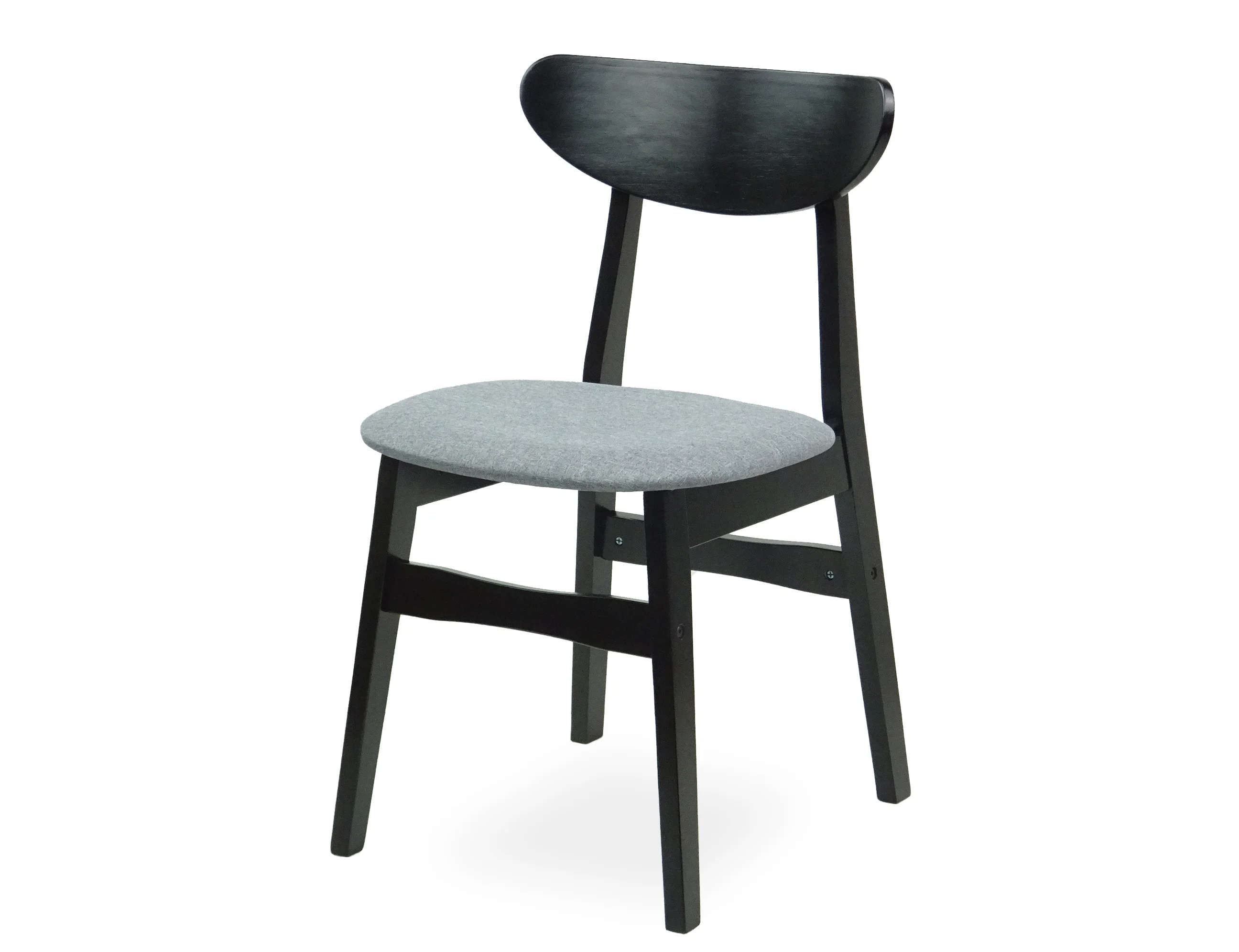 Set of 5 Dining Kitchen Round Table and 4 Yumiko Side Chairs Solid Wood w/Padded Seat, Espresso Color