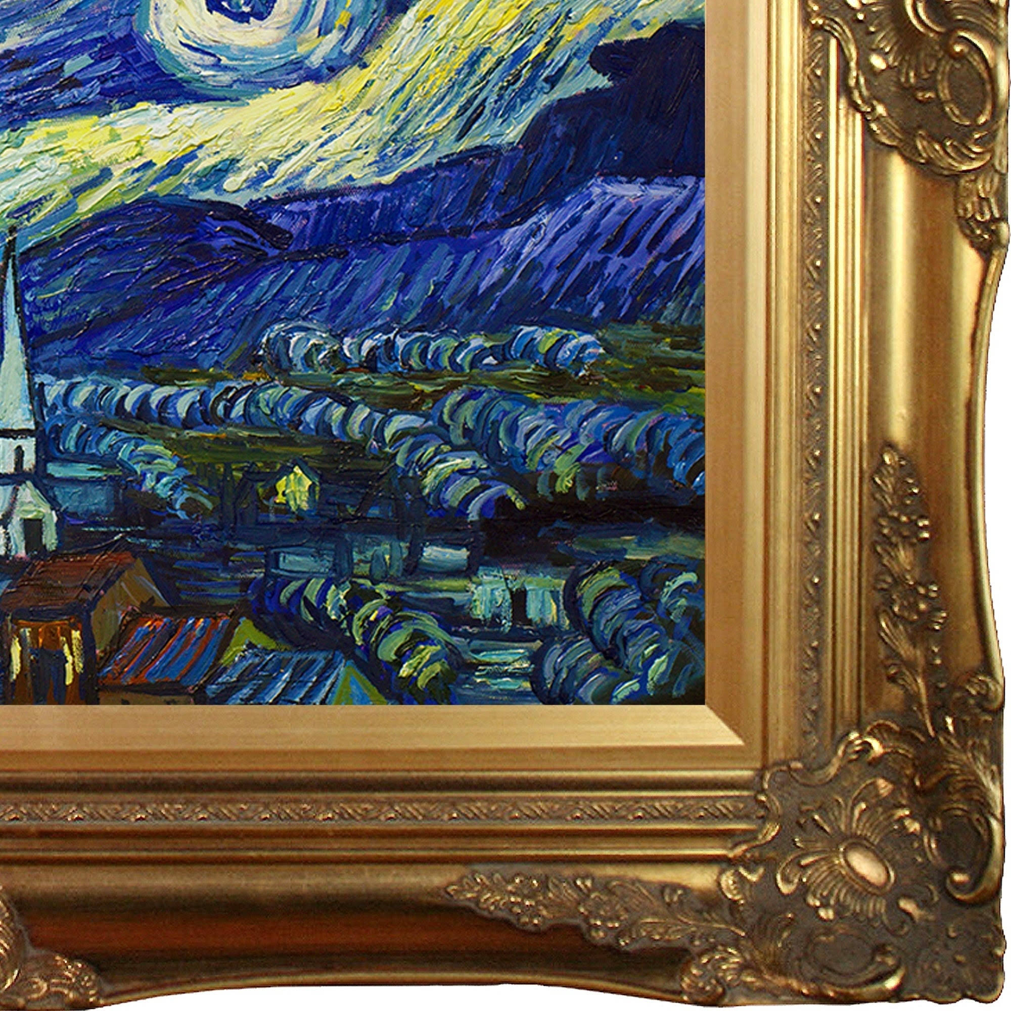 Van Gogh Paintings: Starry Night Pre-Framed - Hand Painted Canvas Art