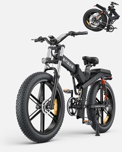 Electric Bike for Adults, Folding Dual Battery Ebike29.2Ah 95 Miles Long Range, 1000W Brushless Motor Electric Bicycle with Hydraulic Brake, 26" Fat Tire & Intelligent Headlight