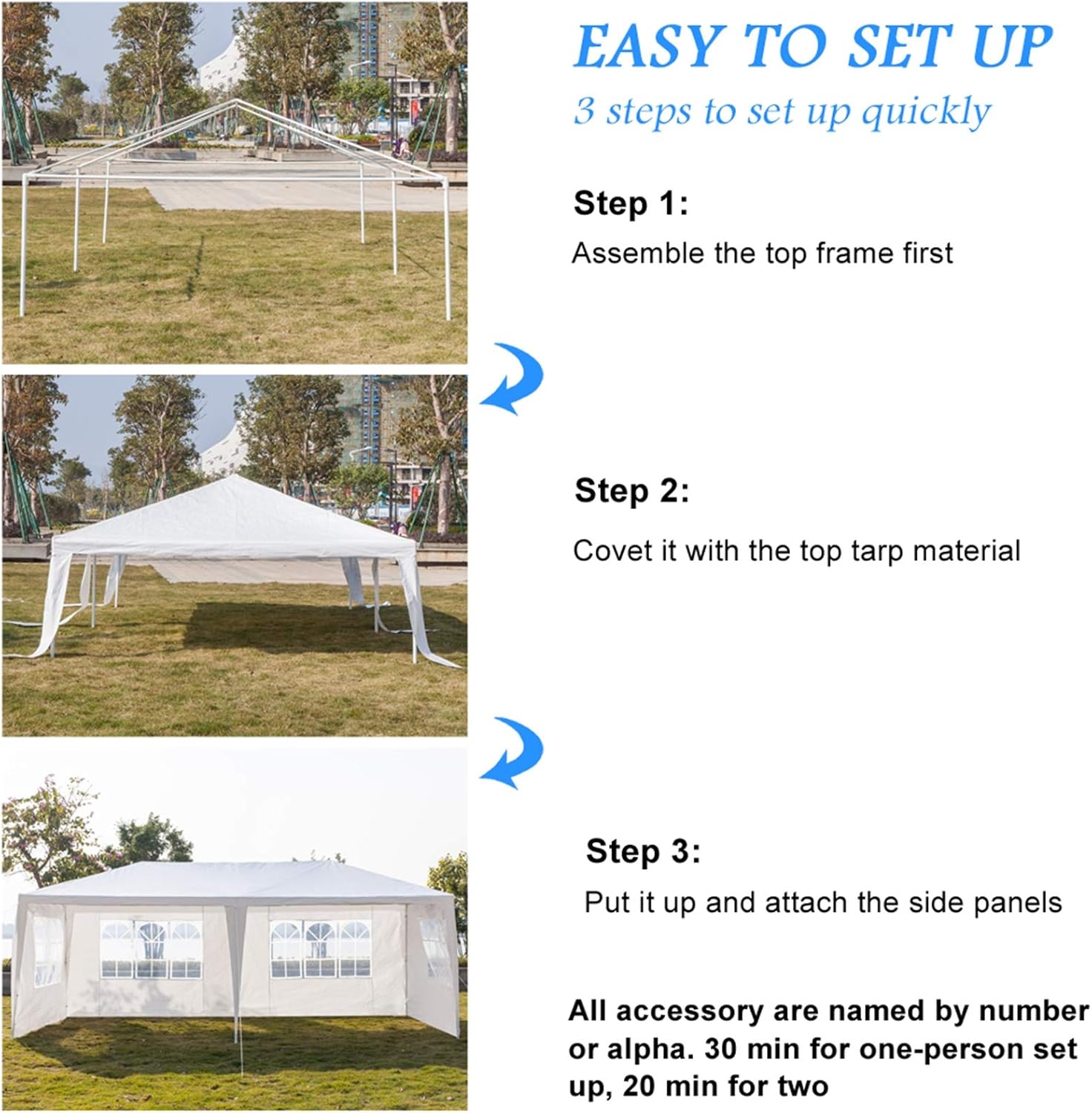 Upgraded Outdoor Party Tent, Large Tents for Parties, Event, Wedding, Outdoor Canopy Tent with Sidewalls and Windows, Gazebo Tent for Backyard, Garden and Patio (10'x20' 4 Sidewalls)