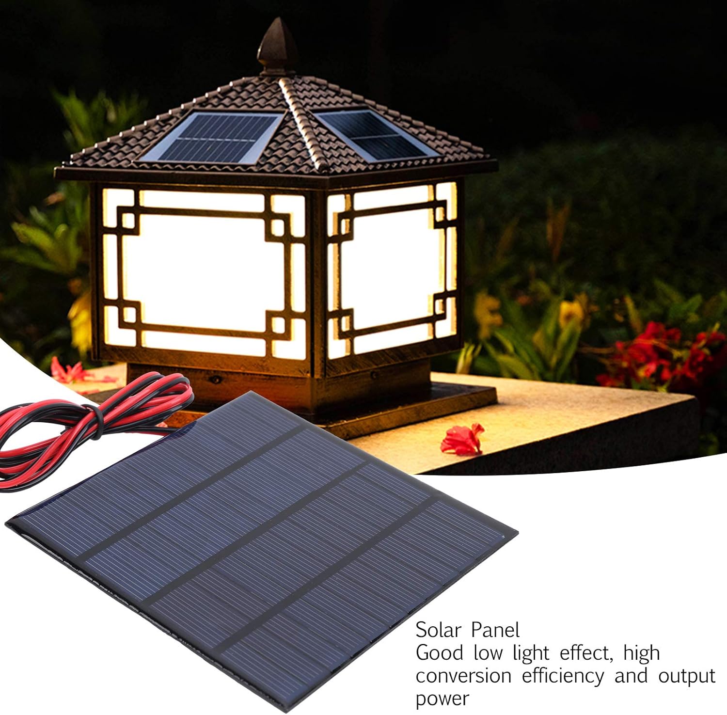 2Pcs DC 12V 150mA Solar Panel Mini Solar Battery Module with 1m Cable DIY Polysilicon Solar Epoxy Cell Charger