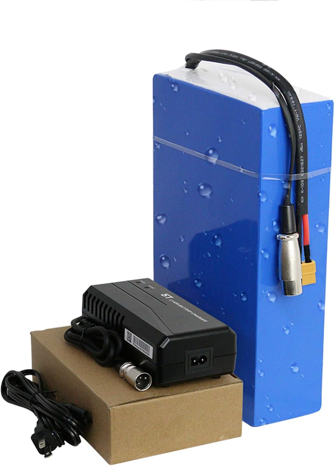 (US Warehouse) 72v/60v/48v/52v/36v/24v Ebike Battery for 250w -3000w Motor, 15Ah/20Ah/25Ah Large Capacity Waterproof Rectangular PVC Lithium Battery Pack Adult Electric Bike Conversion Kit