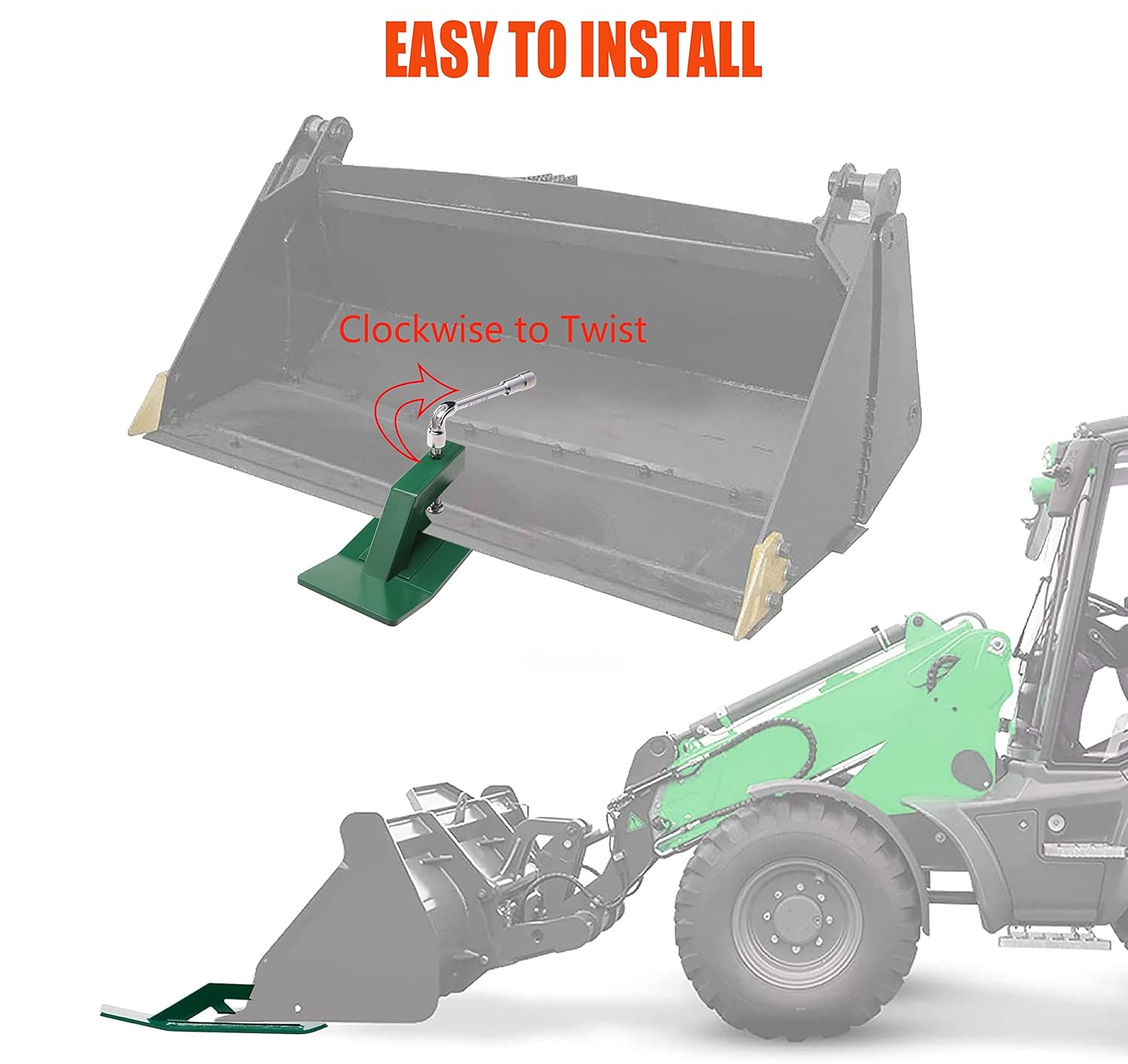 ONECHOI Tractor Bucket Edge Tamer, Heavy Duty Steel Bucket Attachments, 12" Long Skid Edge Protector Turning Bucket into Snow Pusher, 3" Width Turf Tamer Preventing Grass Destruction（ 1 Pack） Pack of 2