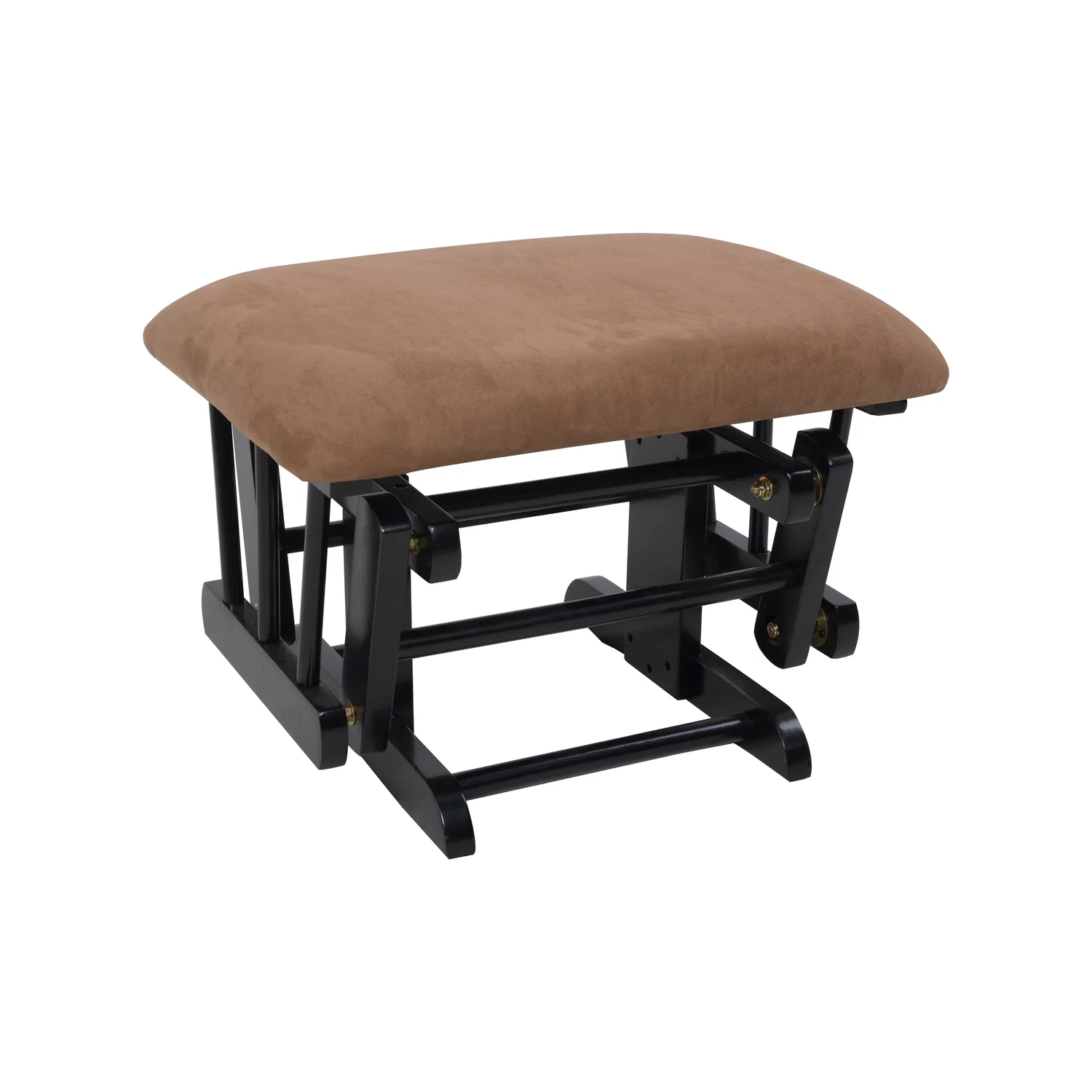Nursery Glider & Ottoman Sets, Reclining Swivel Glider Rocker with Ottoman, Nursery Rocking Chair for Baby Room, Upholstered Nursery Recliner Glider with Ottoman, Padded Arms - Chocolate, Black
