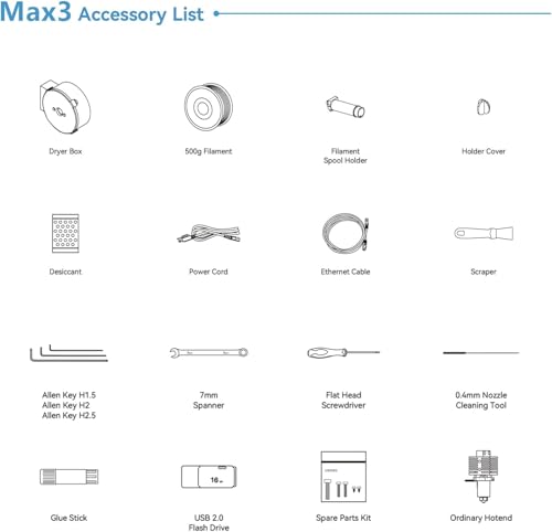 QIDI MAX3 3D Printer, High-Speed Large Size 3D Printers, 600mm/s Fast Print, Fully Auto Leveling, 65℃ Chamber Heat, All-Around & High Precision Industrial Grade, Large Printing Size 12.8×12.8×12.4"