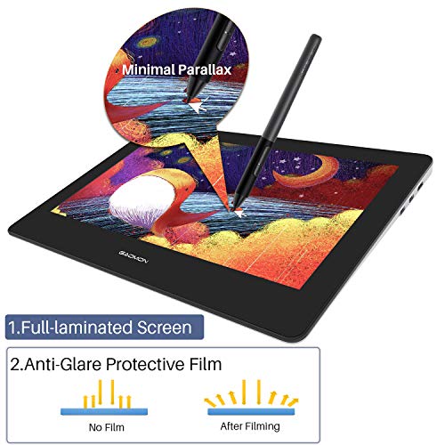 GAOMON PD1320 13.3 Inch Drawing Pen Display (Alice Blue) Full-Laminated Screen 86% NTSC with Headphone Jack Graphic Drawing Monitor for Digital Drawing Beginner & Professionals.