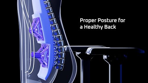VERTAGEAR PL4800 Ergonomic Big & Tall Gaming Chair Featuring ContourMax Lumbar & VertaAir Seat Systems - RGB LED Kits Upgradeable - Black/White
