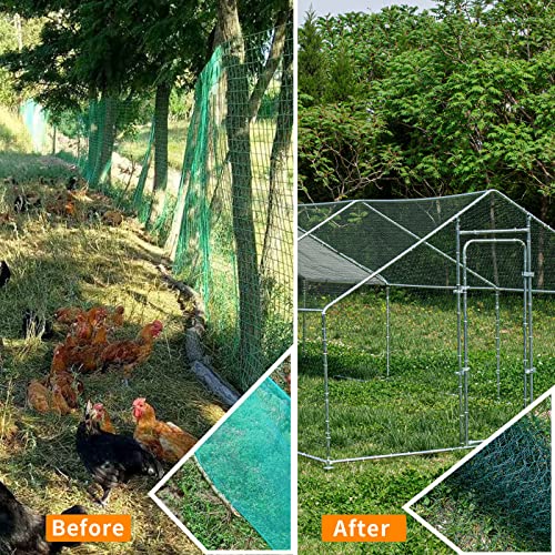 Large Metal Chicken Coop Walk-in Chicken Run with Waterproof Cover Outdoor Backyard Farm Anti-UV Spire Shaped Cage for Poultry, Ducks, and Rabbits(13.1’L x 9.8’W x 6.5’H)