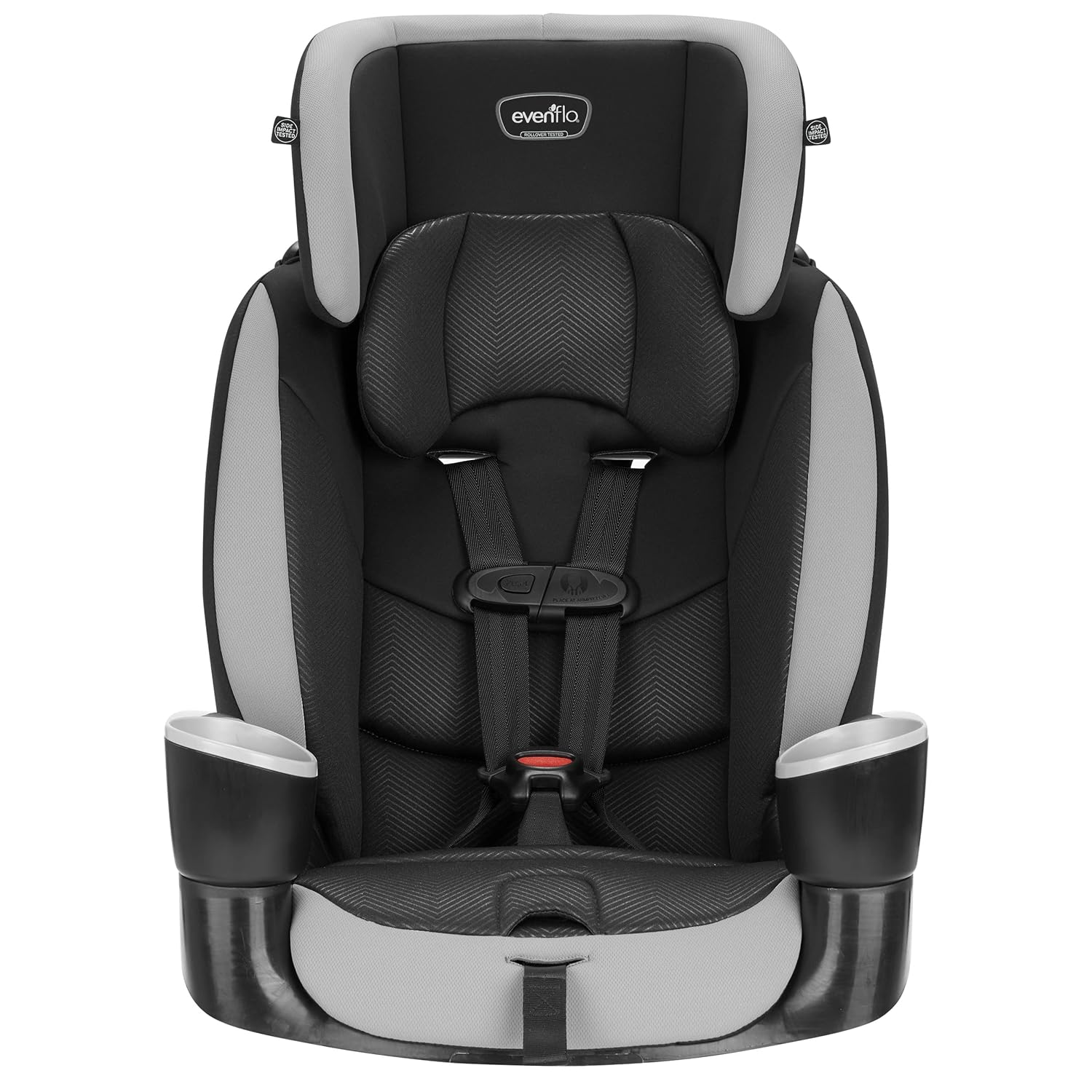 Evenflo Maestro Sport Harness Highback Booster Car Seat, 22 to 110 Lbs., Granite Gray, Polyester & Chase Harnessed Booster, Jameson
