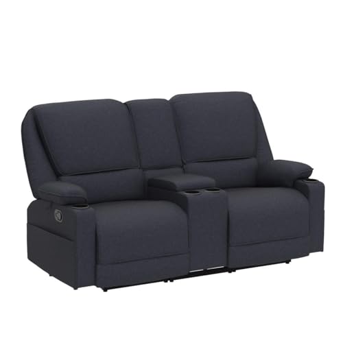 Loveseat Recliner RV Sofa, 2 Seater Couch Recliner Couch Manual Reclining Sofa Loveseat Couch Living Room Furniture (Light Grey, Loveseat)
