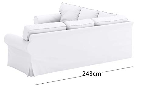 Sofa Covers Custom Made for IKEA Ektorp 2 2 Sectional Corner Sofa Slipcovers (Polyester Flax Light Gray, Ektorp Sectional 2 + 2)