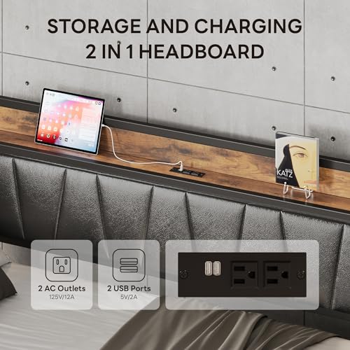 LIKIMIO Daybed with Trundle Bed, Twin Bed Frame with Storage Headboard and Charging Station, Sofa Day Bed with Strong Supports for Living Room, Bedroom, and Guest Room, Grey