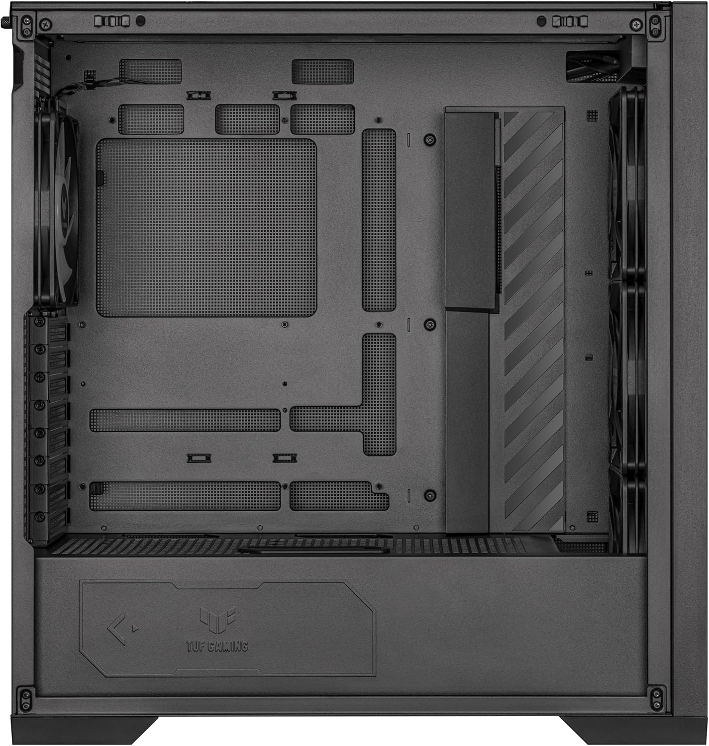 ASUS TUF Gaming GT302 ARGB ATX Mid-Tower PC Case – Four 140 x 28 mm ARGB Fans for High Airflow, Interchangeable Tempered Glass or Mesh Side Panels, Supports BTF Hidden-Connector Motherboards | Black