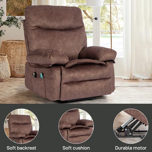 Modern Flannel Electric Power Lift Chair, Recliner Massage Chair, Adjustable Furniture for Back, Legs w/ 3 Positions, USB Port, Heat
