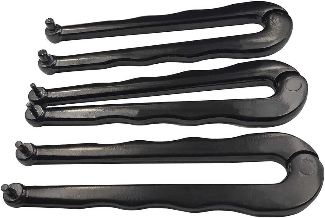 Universal Black Finish Steel Adjustable Face Spanner Wrench Pin Pliers For Round Nuts with Drilled Holes (3mm)