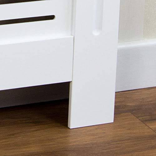 Home Discount Milton Radiator Cover White Modern Painted MDF Cabinet, Medium