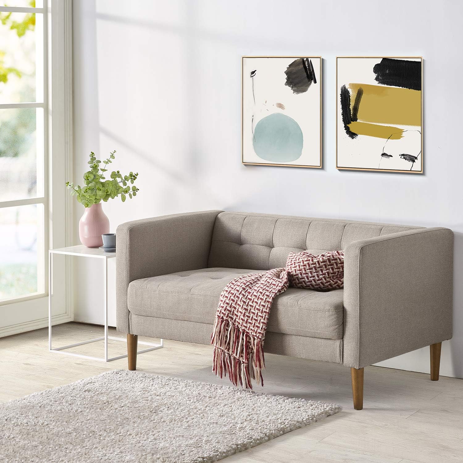 ZINUS Pascal Sofa with USB Ports / Tool-Free, Easy Assembly, Oatmeal