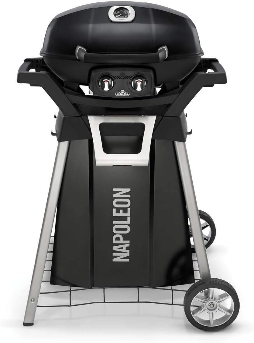Napoleon TravelQ PRO285 Portable Tabletop Grill on Cart (PRO285N-BK-PRO285-STAND), Natural Gas
